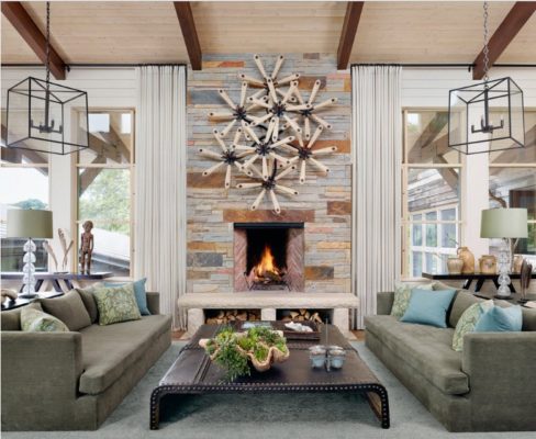 Декоративный камень в гостиной