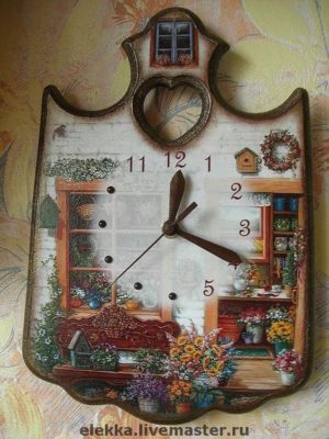 декупаж часов для кухни