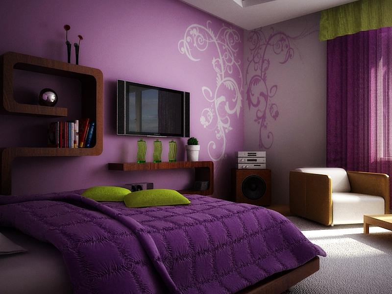 фиолетовая спальня
