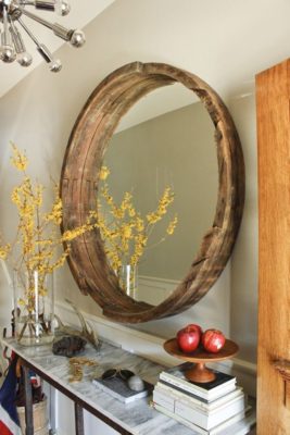 деревянная круглая рамка для зеркала