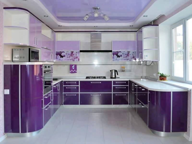 шикарная фиолетовая кухня