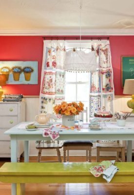 оригинальные занавески на кухне