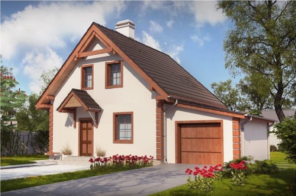 дом и гараж под одной крышей