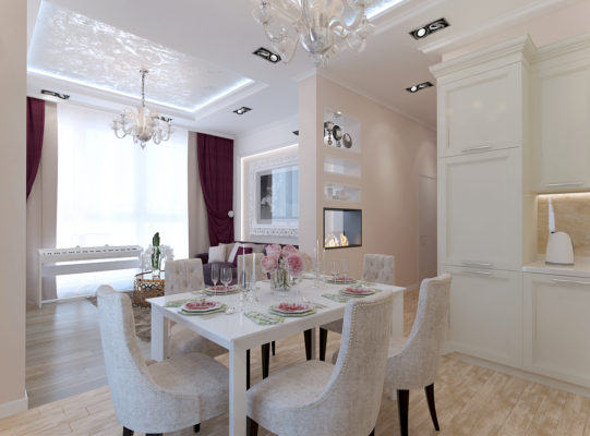 классическая кухня-гостиная