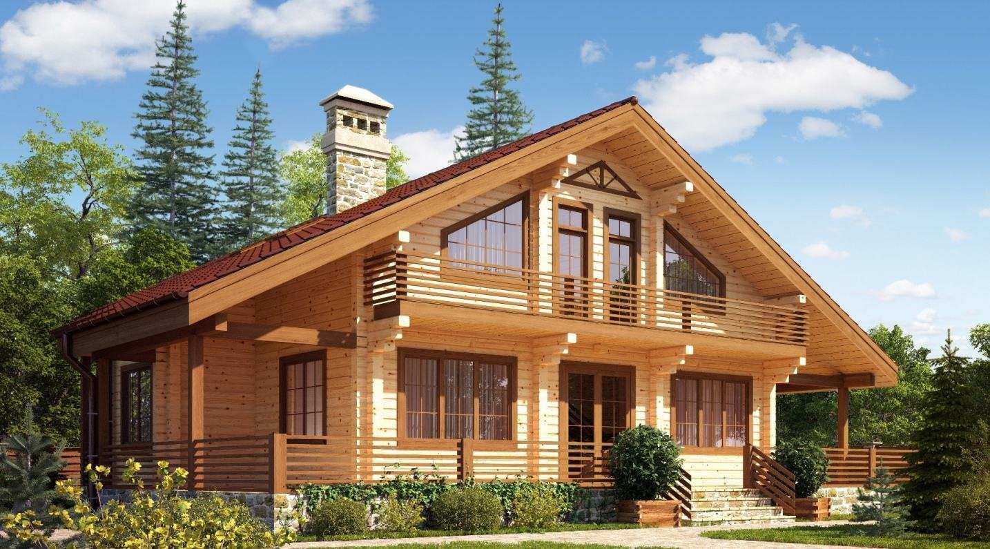 красивое оформление деревянного дома