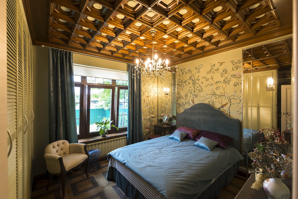 стильна спальня в дерев'яному будинку