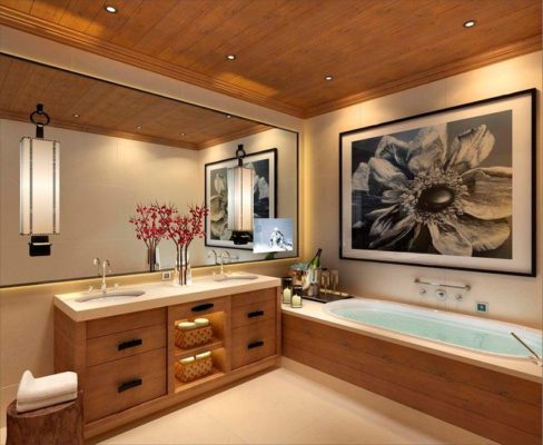 скандинавский стиль роскошной ванной комнаты 2018