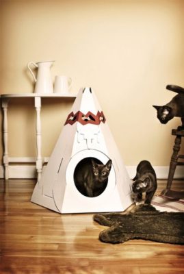 Бумажный домик для кота
