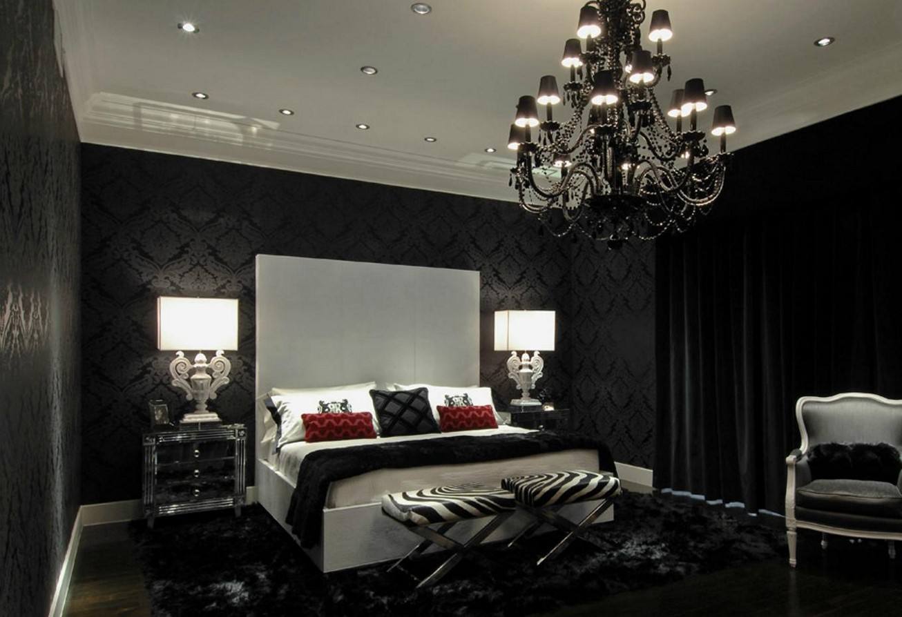 Интерьер комнаты в черном цвете