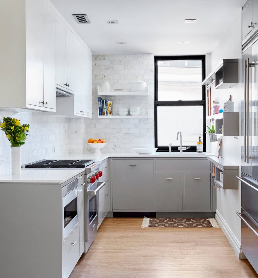 Подборка Кухня 6 кв. м с холодильником: множество вариантов красивого и функционального дизайна на фото на фото
				