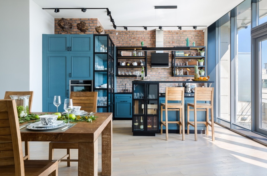 Кухня голубого цвета: особенности, правила и советы, дизайн интерьера в голубых тонах