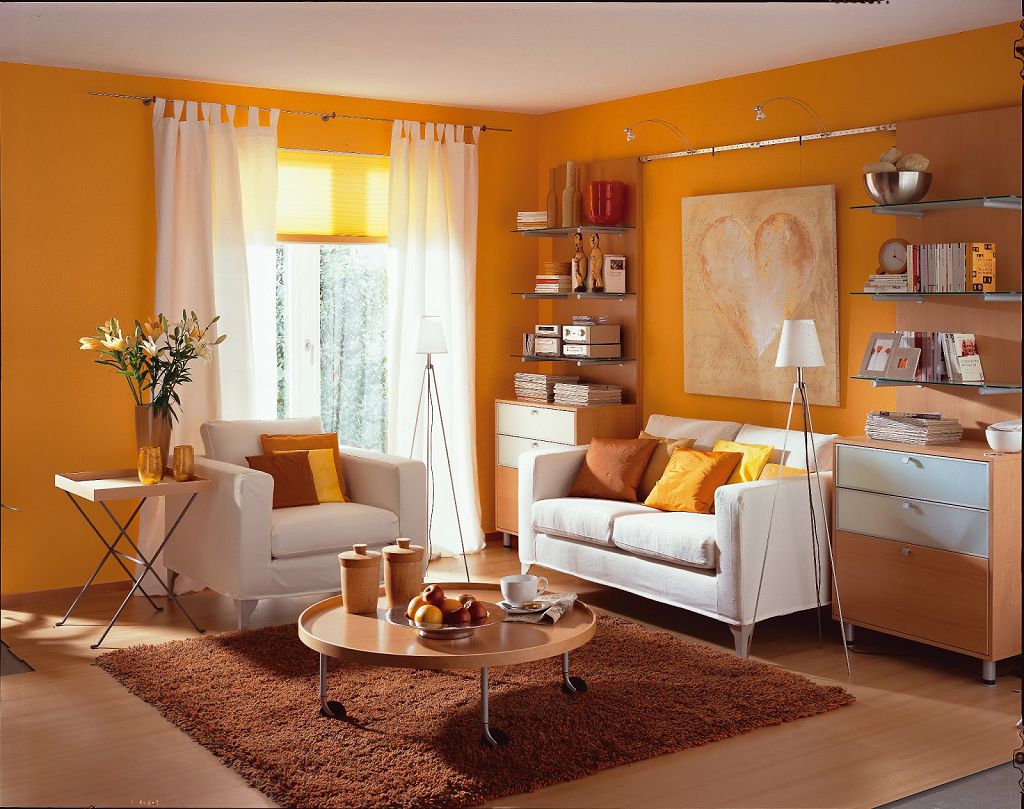 Персиковая гостиная: пастельные и насыщенные оттенки в оформлении стильного зала