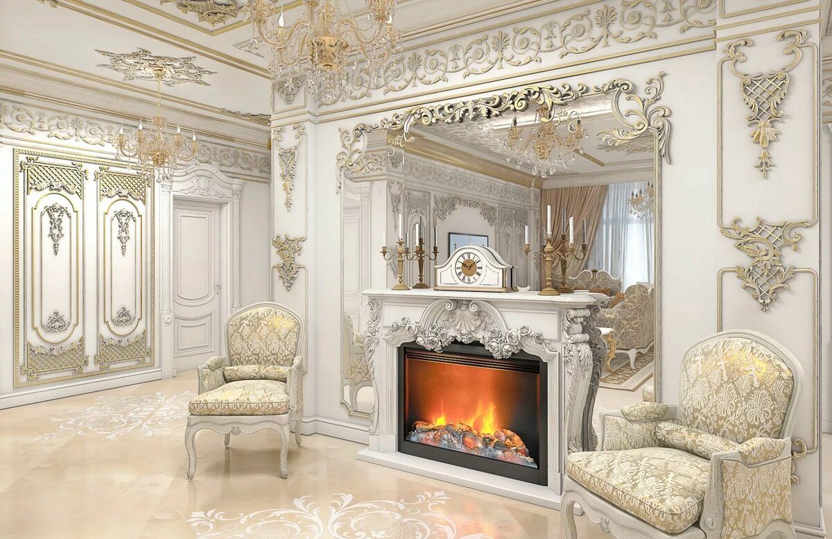 Вітальня у стилі бароко: 100 красивих фото-ідей
