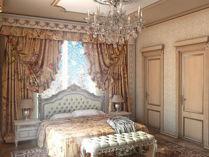 Спальня в стиле барокко: 100 фото красивых примеров в ...