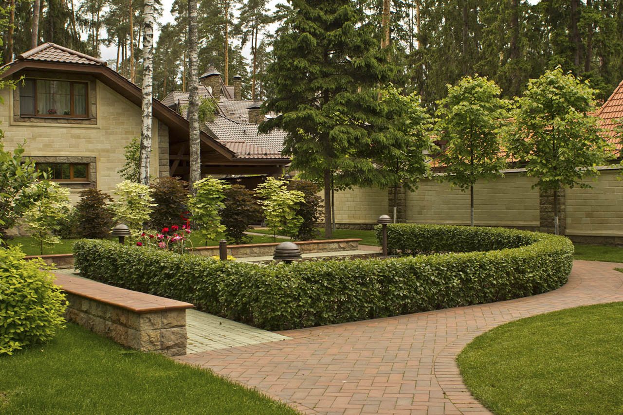 фото ландшафтный дизайн загородного дома