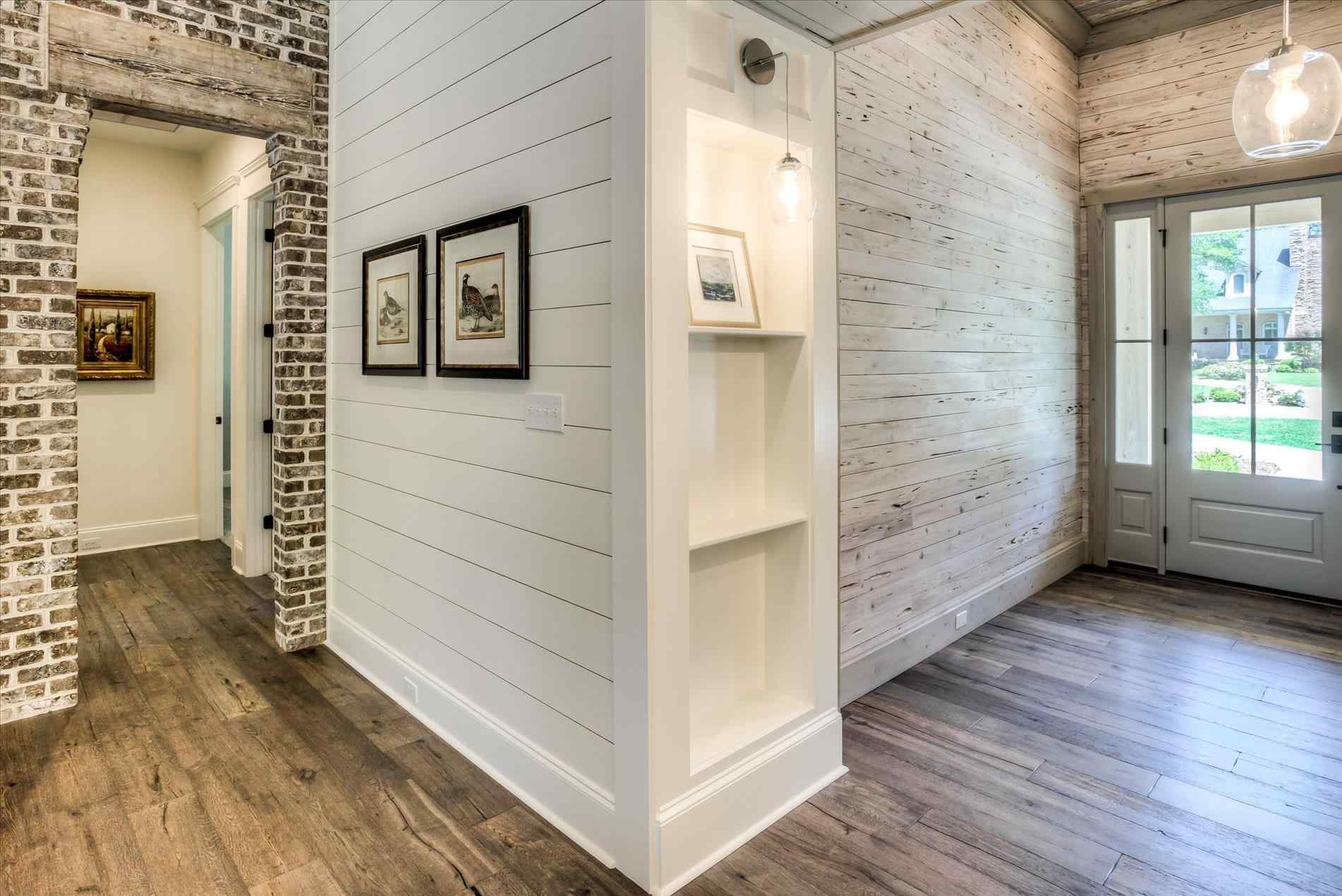 To-Make-Paneling-Look-Like-Shiplap-glueing-horrible-wood-paneling-to-a-wall...