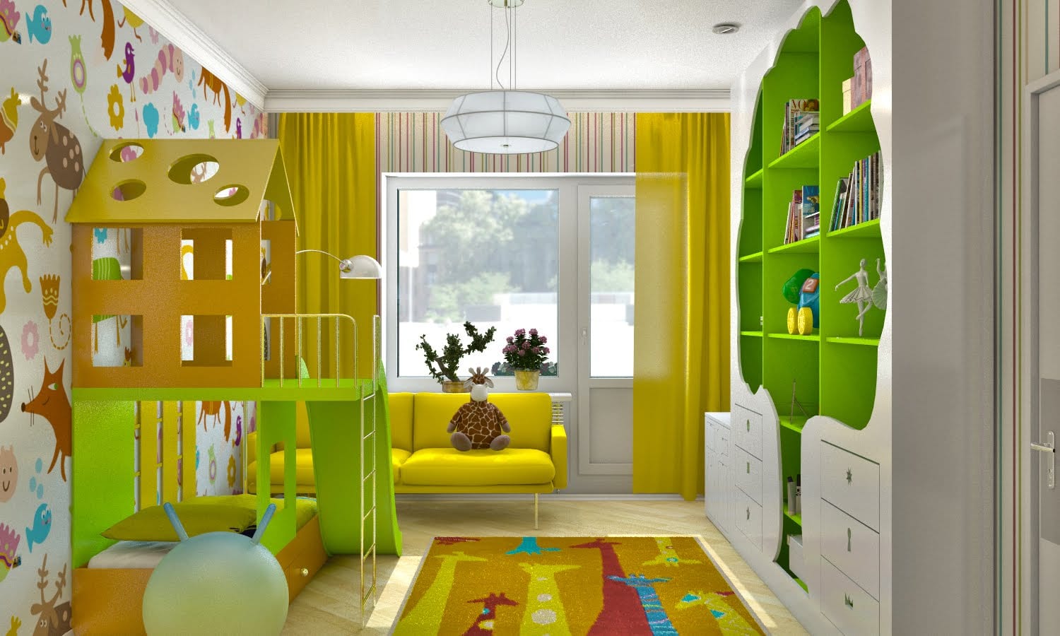 Решение для маленьких детей. Интерьер детской. Дизайнерские детские комнаты. Оформление детской комнаты. Яркая детская комната.