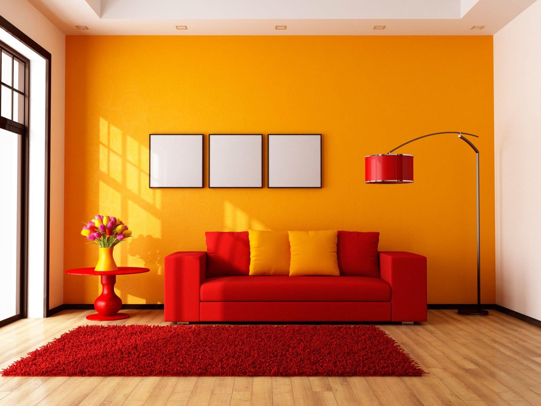 Combinar sofa naranja