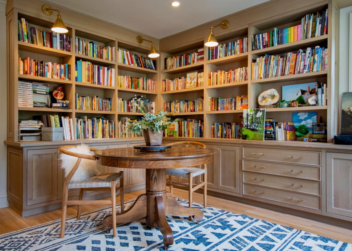 домашняя библиотека в интерьере