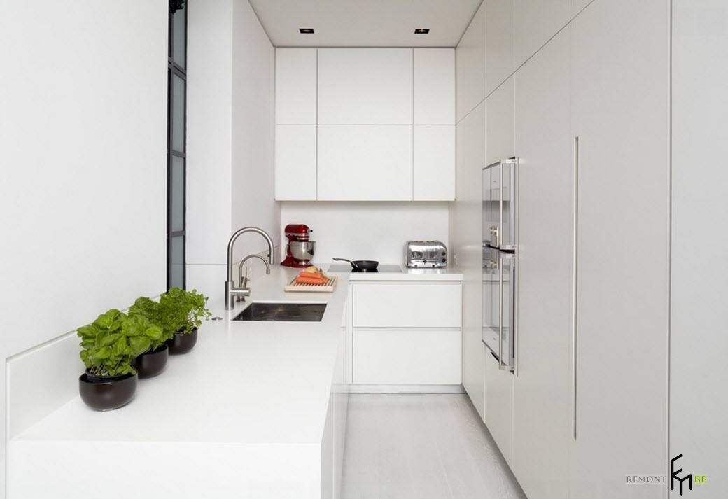 Белые кухонный шкафы