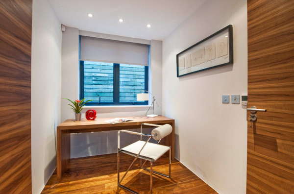 Оформление небольшого кабинета в стиле модерн