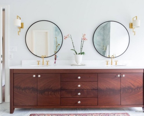 Круглі дзеркала в інтер'єрі ванної кімнати