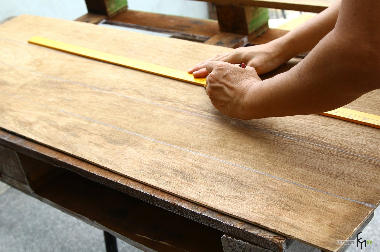 Шестой этап изготовления полки для кухни