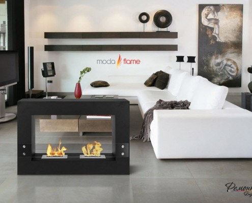 Напольный камин с двумя горелками Напольный камин с двумя горелками