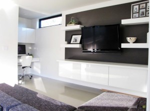 Черно белый интерьер гостиной