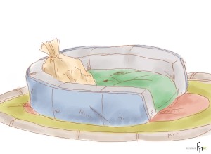 Мешочек с кусочками кедра в месте, где спит питомец