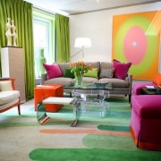 Яркий интерьер гостиной