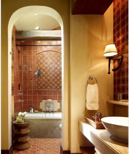 Терракотовая ванная комната