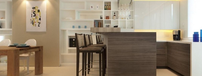 Совмещение кухни, столовой и гостиной